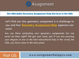 Get Affordable Geometry Assignment Help Services in the USA