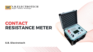 Get Light-weight Contact Resistance Meter - S.B. Electrotech