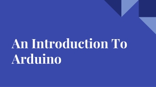 An Introduction To Arduino