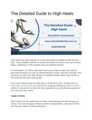 The Detailed Guide to High Heels