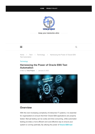 Harnessing the Power of Oracle EBS Test Automation