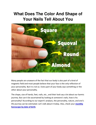 What Does The Color And Shape of Your Nails Tell About You