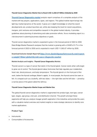 Thyroid Cancer Diagnostics Market Size to Reach USD 11,063.67 Million Globally by 2030