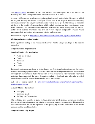 Acrylate Market