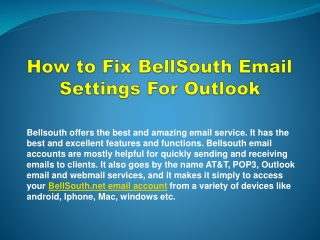 How to fix Bellsouth Email Server Settings  1(833)836-0944