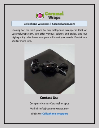 Cellophane Wrappers | Caramelwraps.com