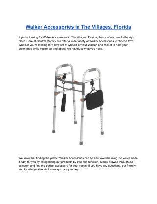 Walker Accessories in The Villages, Florida