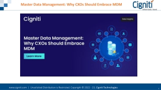 Master Data Management- Why CXOs Should Embrace MDM