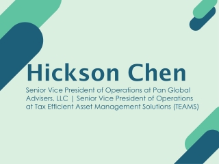 Hickson Chen - A Results-driven Specialist