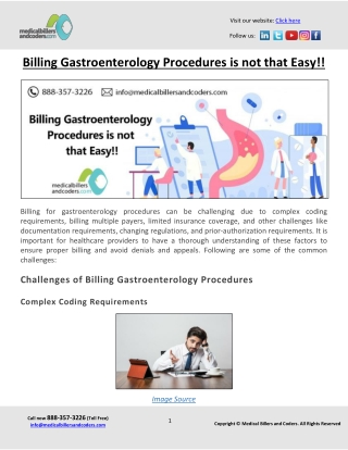 Billing Gastroenterology Procedures is not that Easy!!