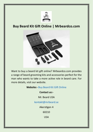 Buy Beard Kit Gift Online  Mrbeardco