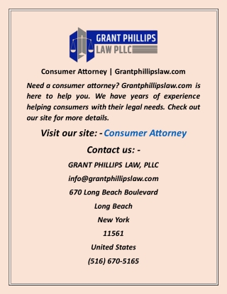 Consumer Attorney  Grantphillipslaw com