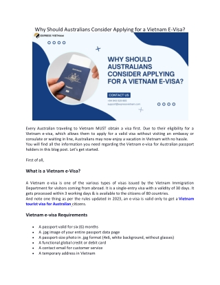 Why Should Australians Consider Applying for a Vietnam E-Visa