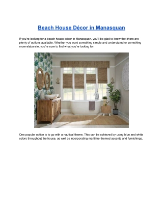 Beach House Décor in Manasquan