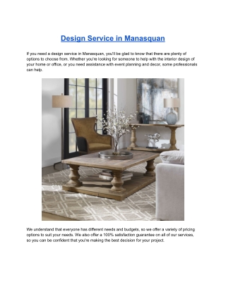 Design Service in Manasquan