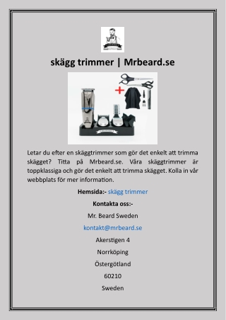 skägg trimmer  Mrbeard.se