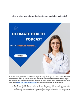 what are the best alternative health and medicine podcasts?