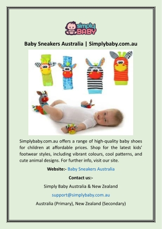 Baby Sneakers Australia  Simplybaby.com