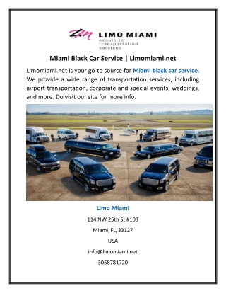 Miami Black Car Service