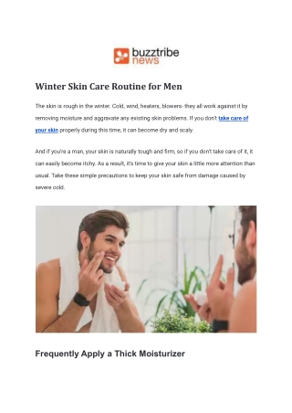 Winter Skin Care Routine for Men