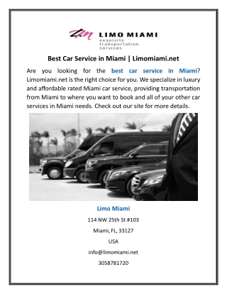 Best Car Service in Miami