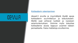 Kotiteatterin rakentaminen  ideaali.fi