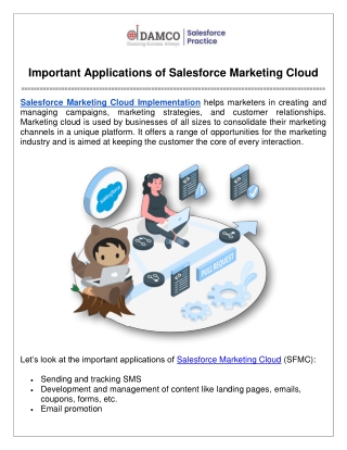 Important Applications of Salesforce Marketing Cloud