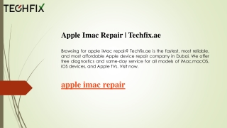 Apple Imac Repair  Techfix.ae