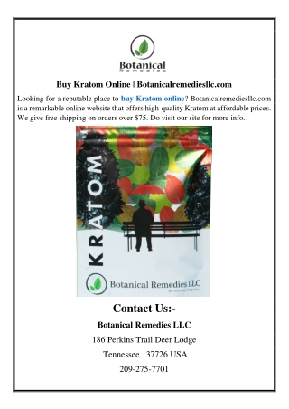 Buy Kratom Online | Botanicalremediesllc.com