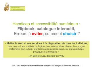 Cr??er un Catalogue interactif accessible - E-accessibility