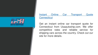 Instant Online Car Transport Quote Connecticut  Usaautoship.com