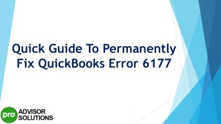 Easy troubleshooting guide to resolve QuickBooks Error 6177