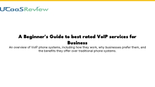 A Beginner's Guide to best-rated VoIP services for Business