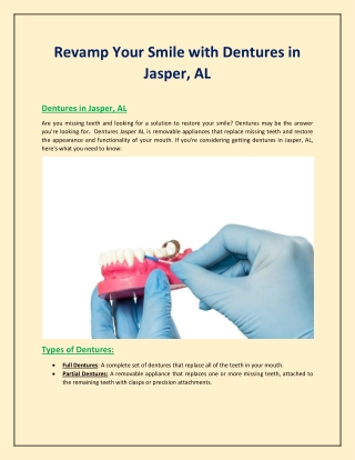 Revamp Your Smile with Dentures in Jasper, AL