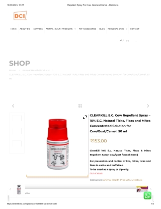 Repellent Spray For Cow, Goat and Camel - Disinfecto