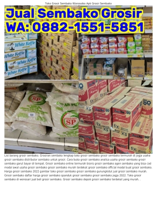 Ö882•l55l•585l (WA) Modal Untuk Buka Usaha Grosir Sembako Jual Sembako Harga Gro