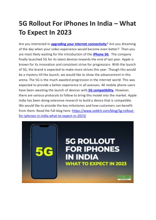 5G Rollout For iPhones In India – What To Expect In 2023