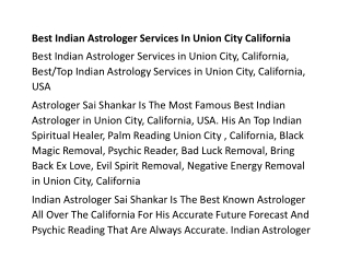 Best Indian Astrologer Services In Union City California