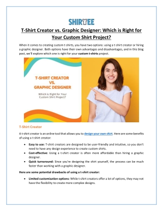 T-Shirt Creator vs. Graphic Designer_Which is Right for Your Custom Shirt Project