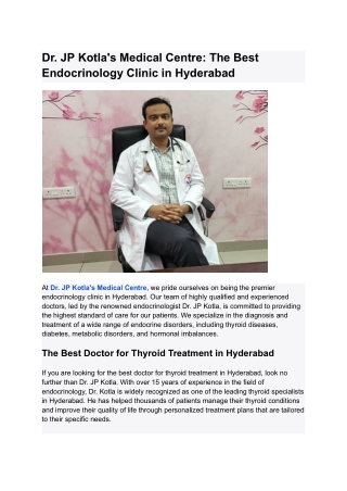 Top Endocrinologists in Hyderabad_ Helping You Take Control of Your Hormones
