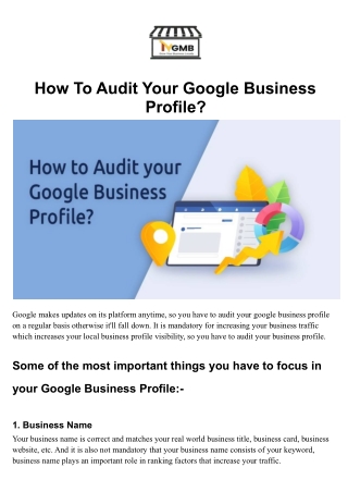 How To Audit Your Google Business Profile?