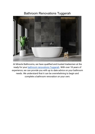 Bathroom Renovations Tuggerah