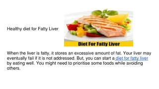 Healthy diet for Fatty Liver