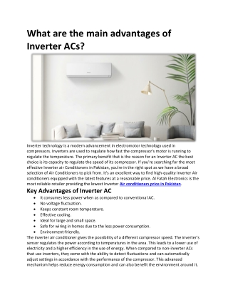 What are the main advantages of Inverter ACs