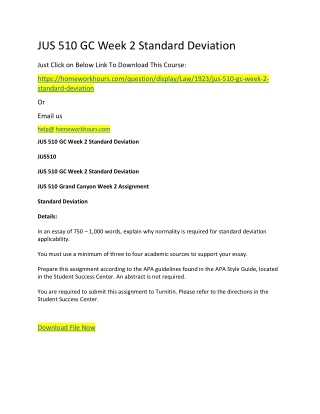 JUS 510 GC Week 2 Standard Deviation