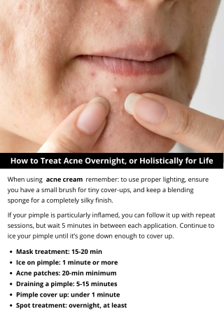 How to Treat Acne Overnight, or Holistically for Life