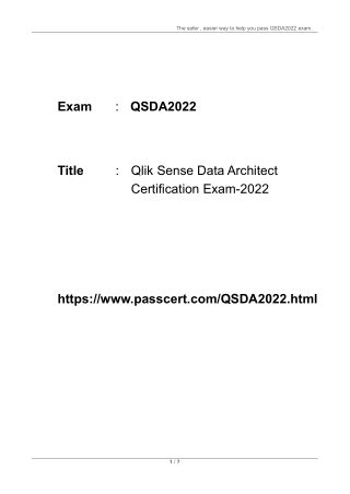 QSDA2022 Qlik Sense Data Architect Certification Exam Dumps