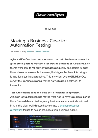 Making a Business Case for Automation Testing