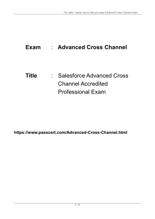 Salesforce Advanced Cross Channel Accredited Professional Exam Dumps