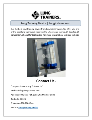 Lung Training Device | Lungtrainers.com